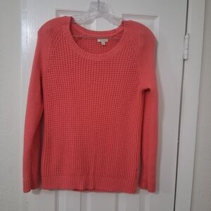 Sonoma Coral Pink Textured Knit Scoop Neck Sweater XS